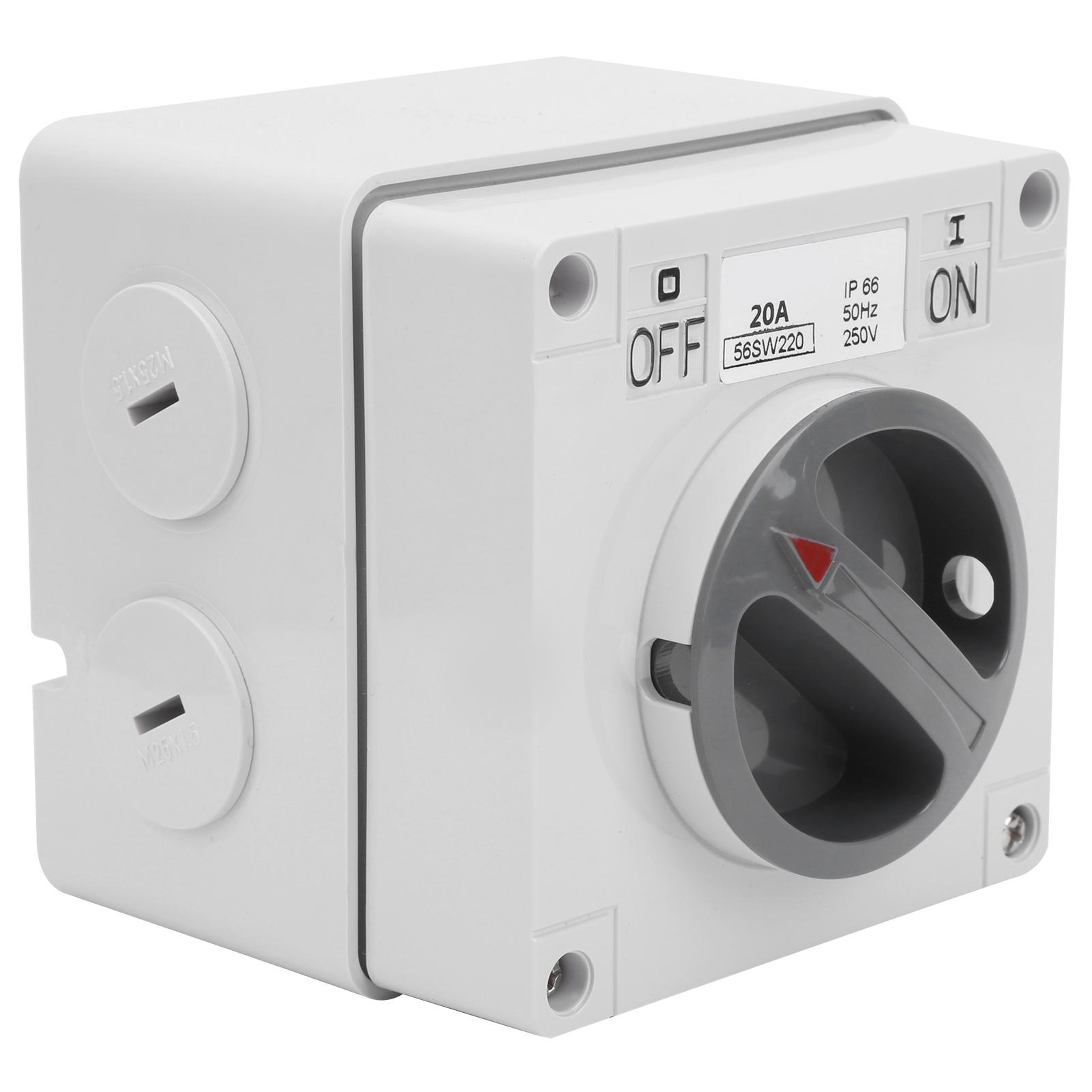 

Outdoor Waterproof Switch Socket Dustproof Isolation Rotary OnOff Buttons and Indicators 250V(2P20A )