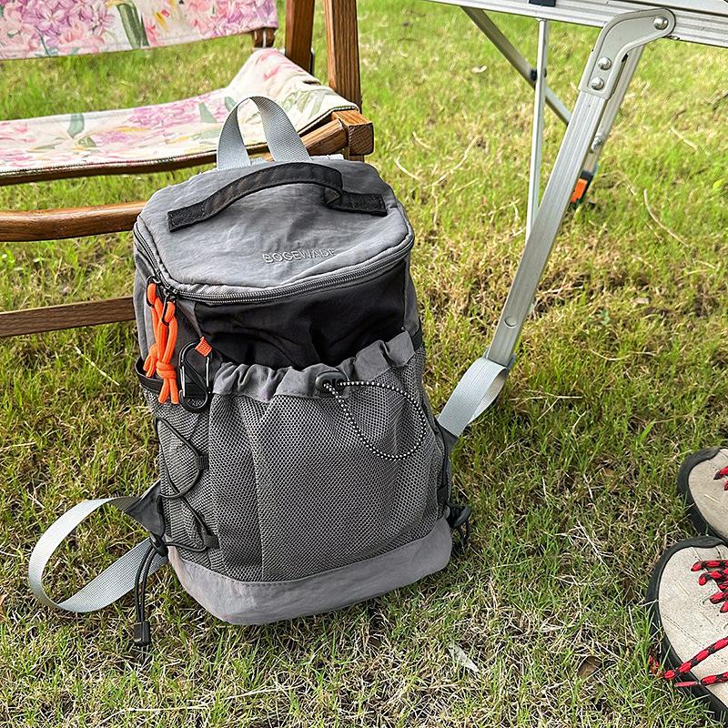 

New outdoor sports mountaineering bag contrasting color splicing drawstring backpack trendy fashion lightweight travel backpack чёрный