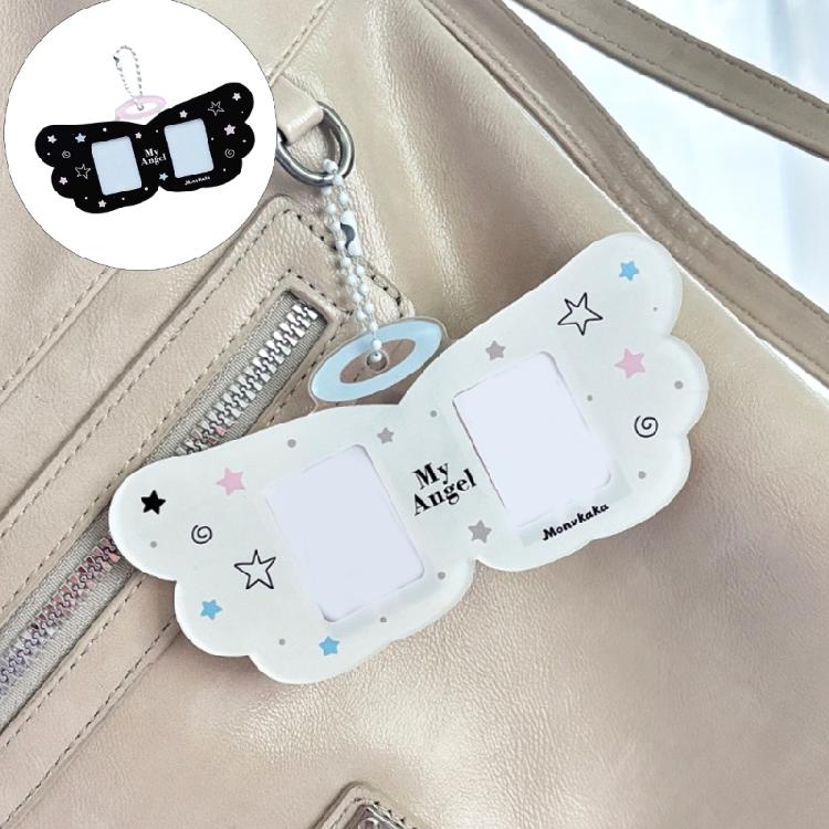 Acrylic Photocard Holder,Lovely Credit Card Sleeve Pendant Keychain Badge Holder for Student Card Id Cards Bank Card