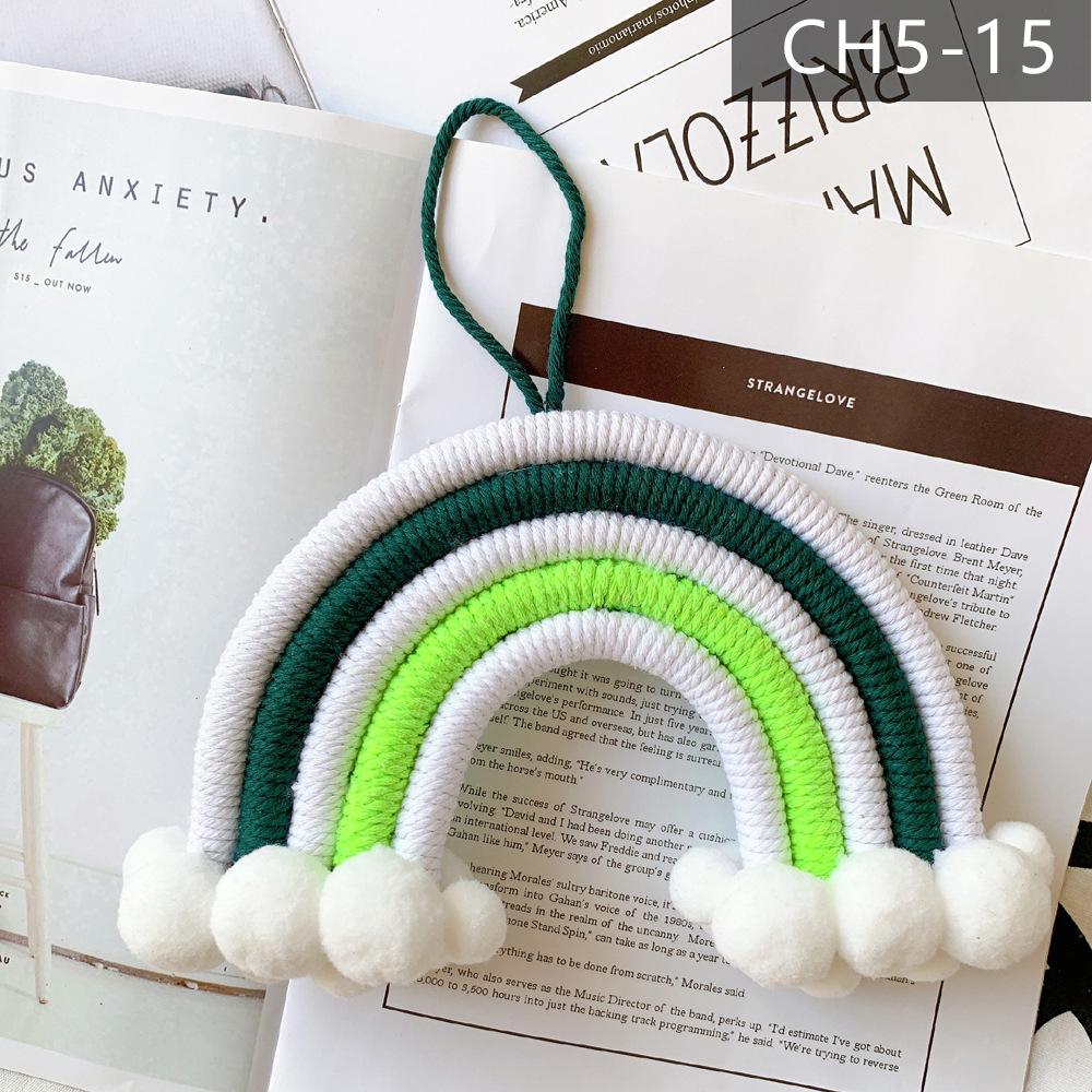 Nordic Style Woven Cloud Rainbow Hanging Ornaments - Children's Room Wall Decor Pendant