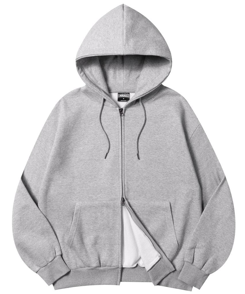Another Archive Relax 2-Way Oversized Zip-Up Hoodie_White Melange