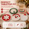 Handmade Non Slip Mat Knitted Table Mat Crochet Christmas Coaster  Table Decoration