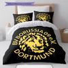 Lenjerie de pat cu model BVB, Set cu cuvertură, Husă cuvertură, Față de pernă, Cadou de casă pentru ziua de naștere (1 * husă de pilotă + 2 * fețe de pernă, fără miez)