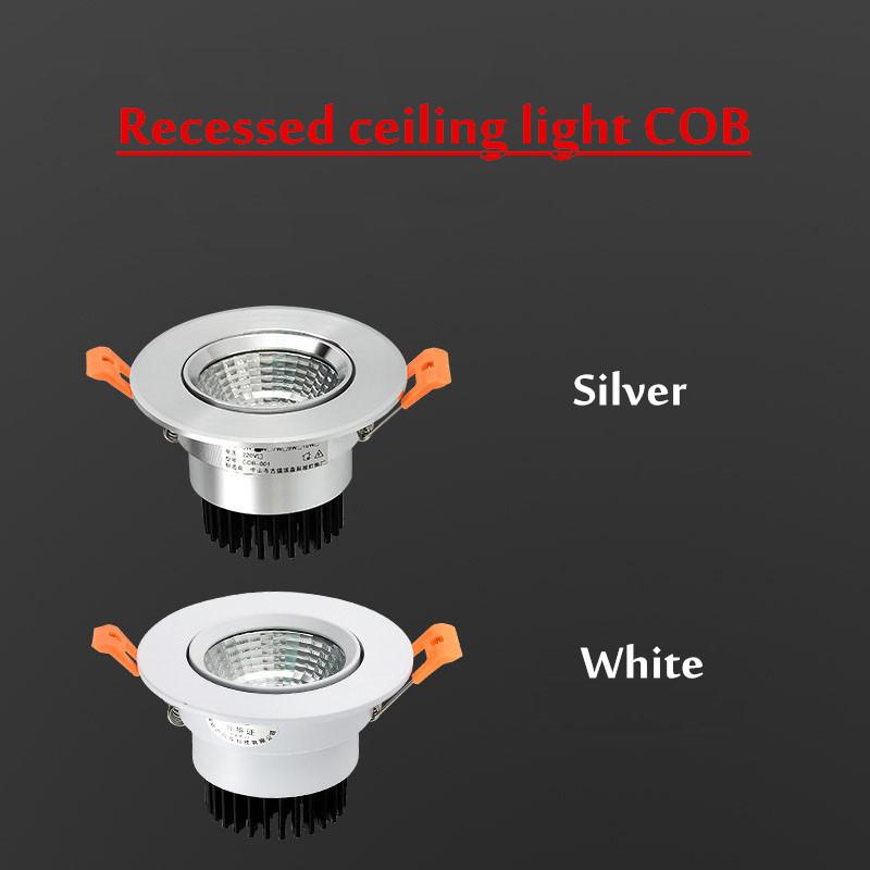 10pcs/lots Dimmable LED COB Spotlight Ceiling Lamp 5w7w9w12w15w20w Aluminum Recessed Downlight Round Panel Light Indoor Lighting