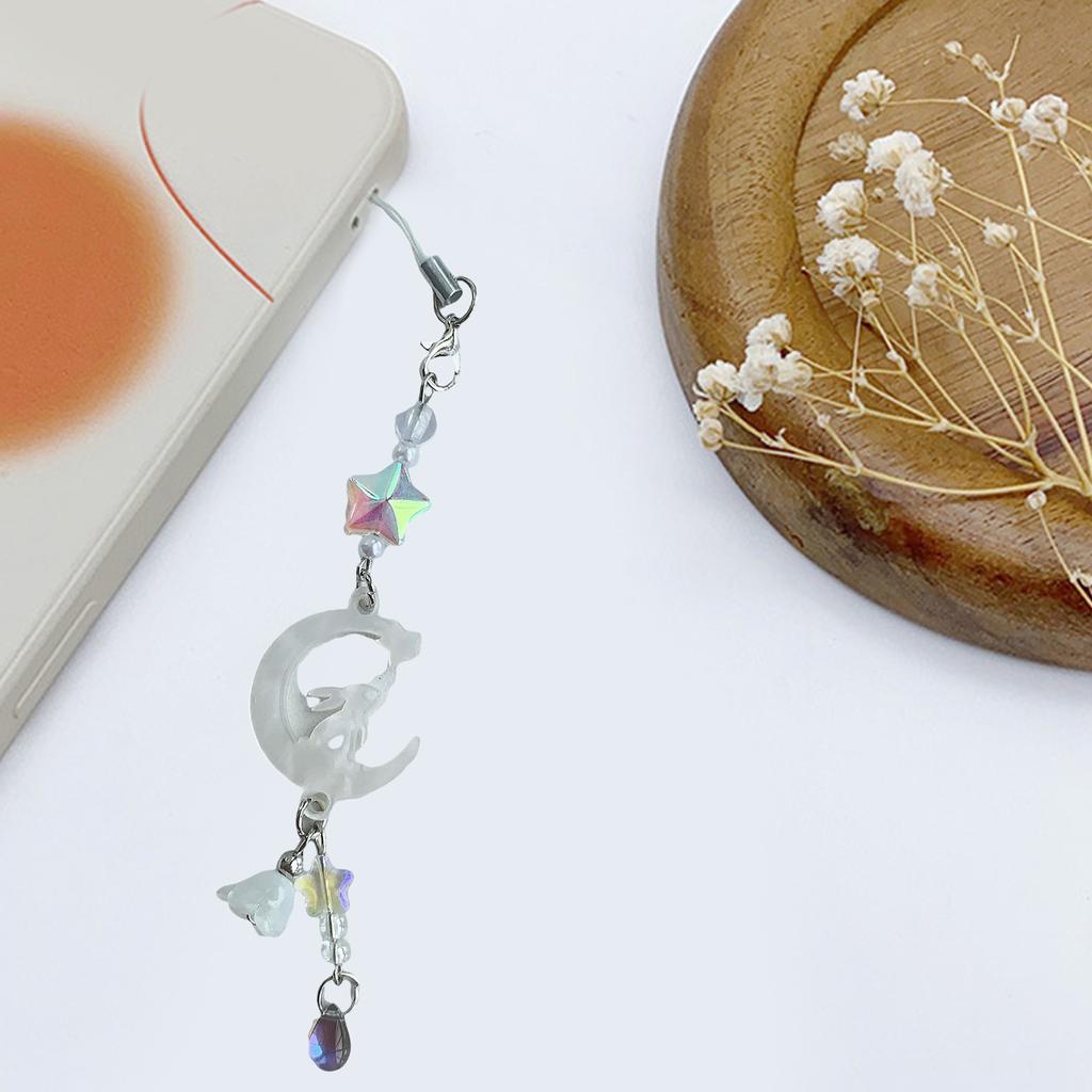 Stylish Beaded Cellphone Charm Eye Catching Keyring Pendant Colorful Key Chain Fashionable Attachment for Women Bag
