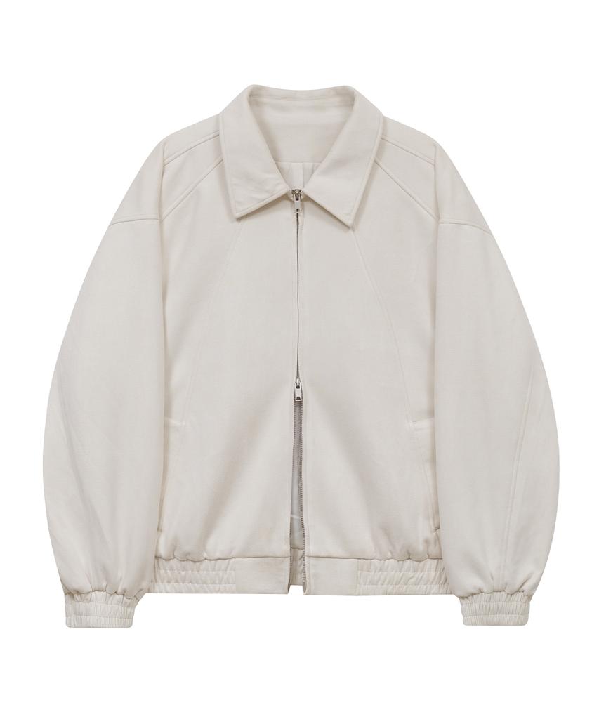 Ironyporno Whiteline 86-Iro328 Line Blouson Suede Jacket Ivory
