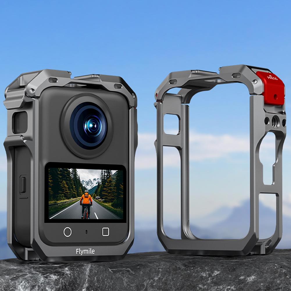 For DJI OSMO 360 Panoramic Camera Rabbit Cage Aluminum Alloy With Silicone Lens Cover Expansion Mount Case Camera Accessories