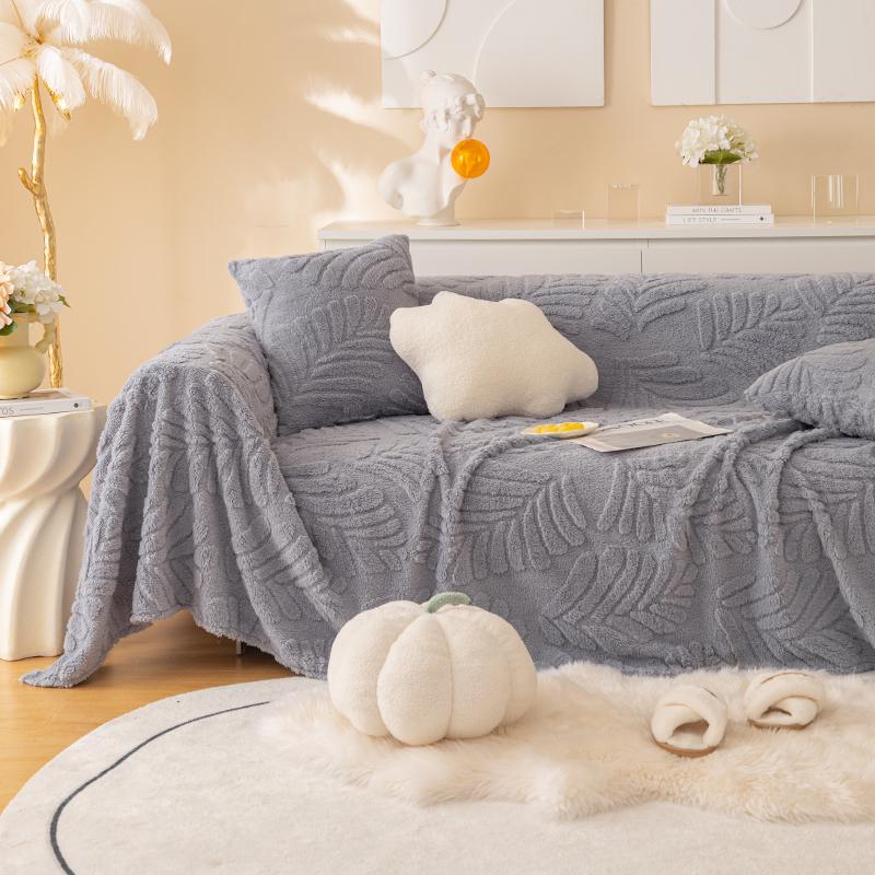 Plush Sofa Cover for All Seasons, Simple and Modern Anti Slip Sofa Cover