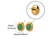 Oval Pearl‑Amber‑Stone 18K Gold‑Plated Stud Earrings, Versatile Women Ear Jewelry