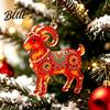 Decorative Hanging Ornaments for Tree 2PCS Christmas Goat Ornaments 2D Acrylic Festive Party Supplies Pendants Lightweight Holiday Home Decor