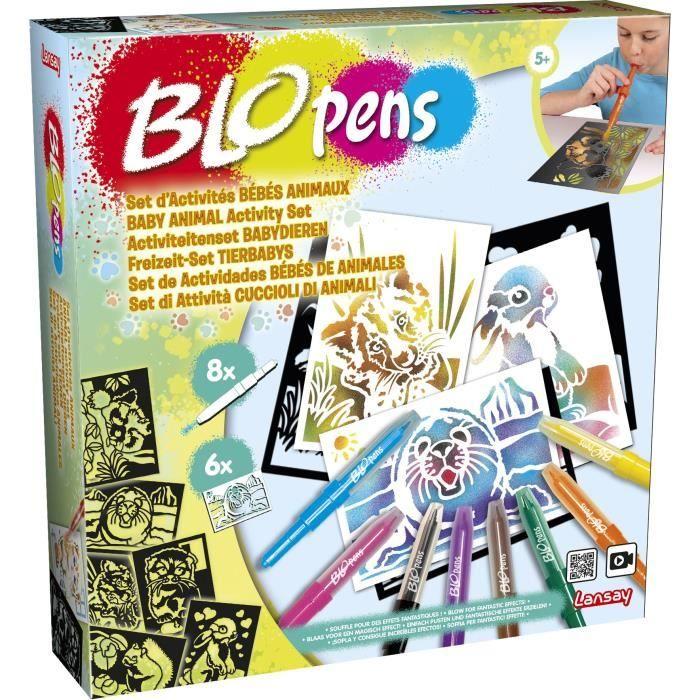 Set d'Activités Bébés Animaux - LANSAY BLOPENS® - Pochoirs Réutilisables - Dès 5 Ans