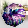 1pc Stained Glass Hummingbird Design Automatic Opening Folding Umbrella with 8-Bone Iron Frame, Suitable for Fans, Travel, Daily Use, and Gift Giving.