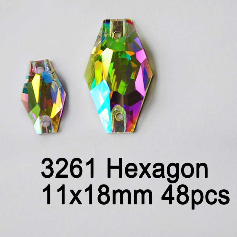 Yanruo AB Color Sew on Glass Crystal Sewing  Rhinestone Crystal Flat Back Rhinestone for Dresses