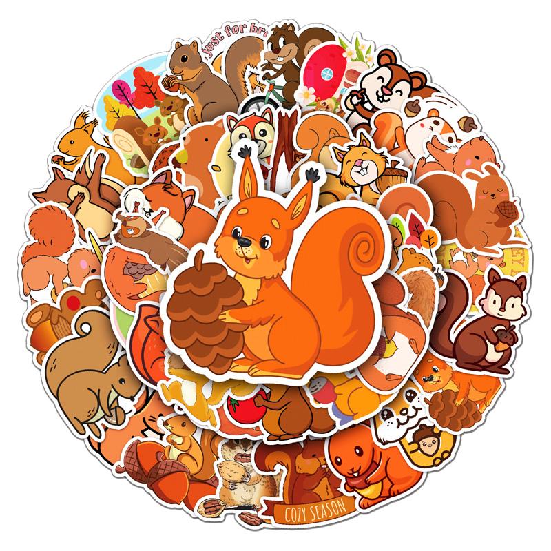 

50 шт., наклейки с героями мультфильмов, белки, животные, Vtuber, наклейки для багажа, наклейки на кружку, украшения для ноутбука, наклейки