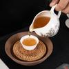 White Porcelain Tea Set: 270ml Pitcher, 190ml Fairness Cup, Milk Pitcher, and Blue & White Landscape Divider.
