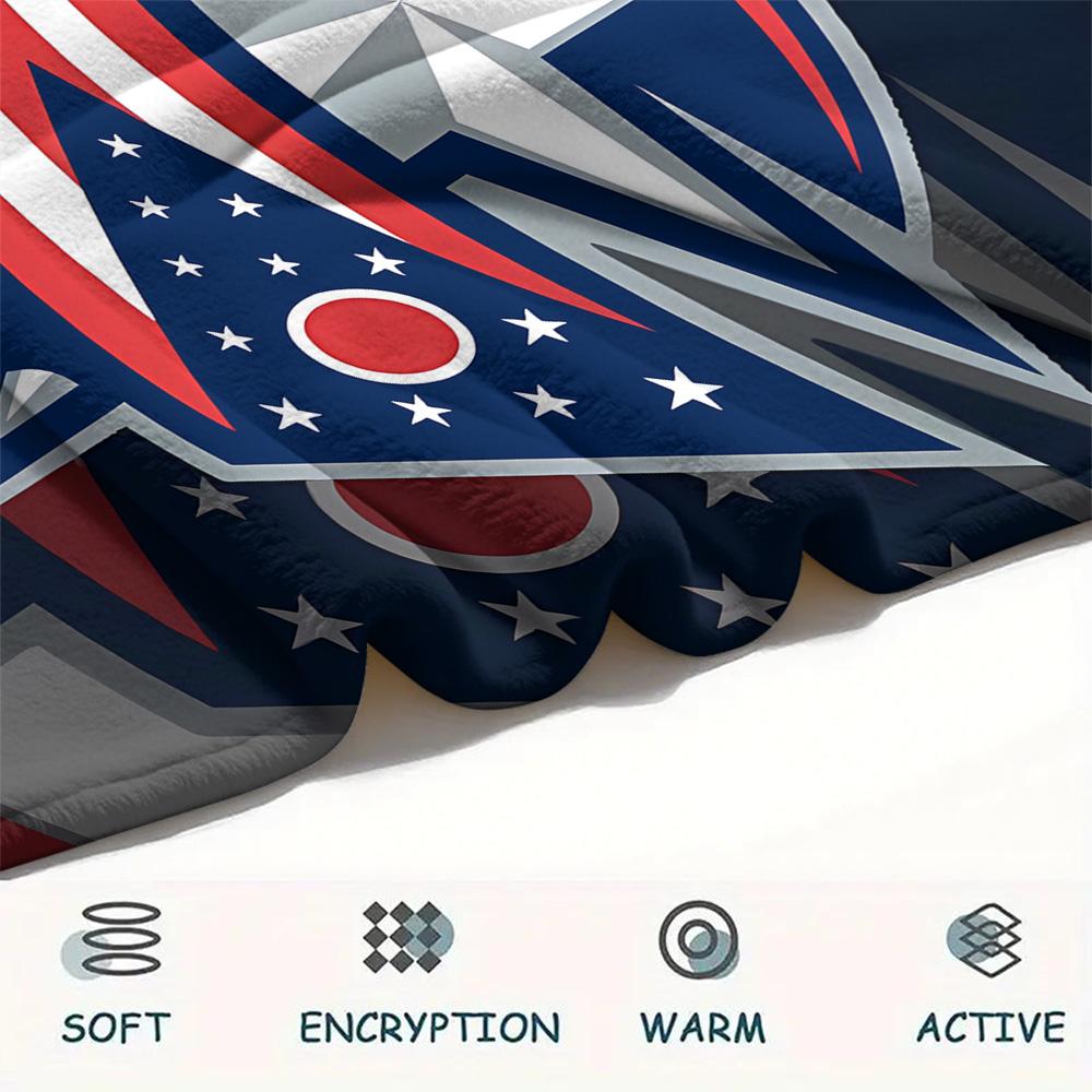 Columbus Blue Jackets Print Flannel Blanket, High quality Comfortable for All Seasons, Home Decor, Warmth and Comfort, Perfect for Christmas Gifts