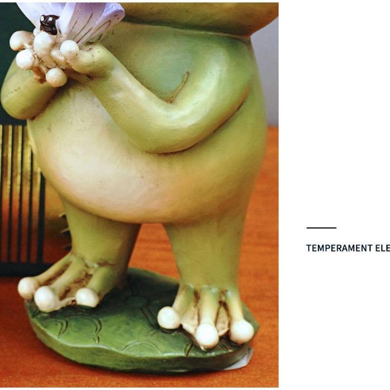Frog Ornament Solar Light Home Decor Accessories Kawaii Resin Craft Desktop Figurines Living Room Decoration Kids Room Ornaments