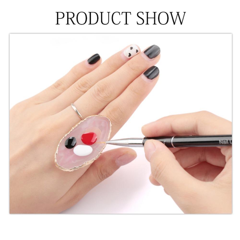 

2PCS Yellow Resin Nail Art Palette Adjustable Finger Ring Manicure Tool Display Stand Nail salon жовтий