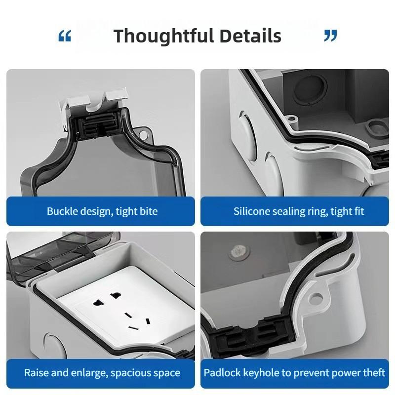 Integrated Surface-Mount Outdoor Waterproof Socket Power Switch Outdoor and Open Areas 5-Hole Socket Rainproof Box