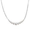 Silver Beads Necklace - A Girls' Luxury, Small-Scale, High-Quality, Elegant Glass Pearl Smiling Collar Chain