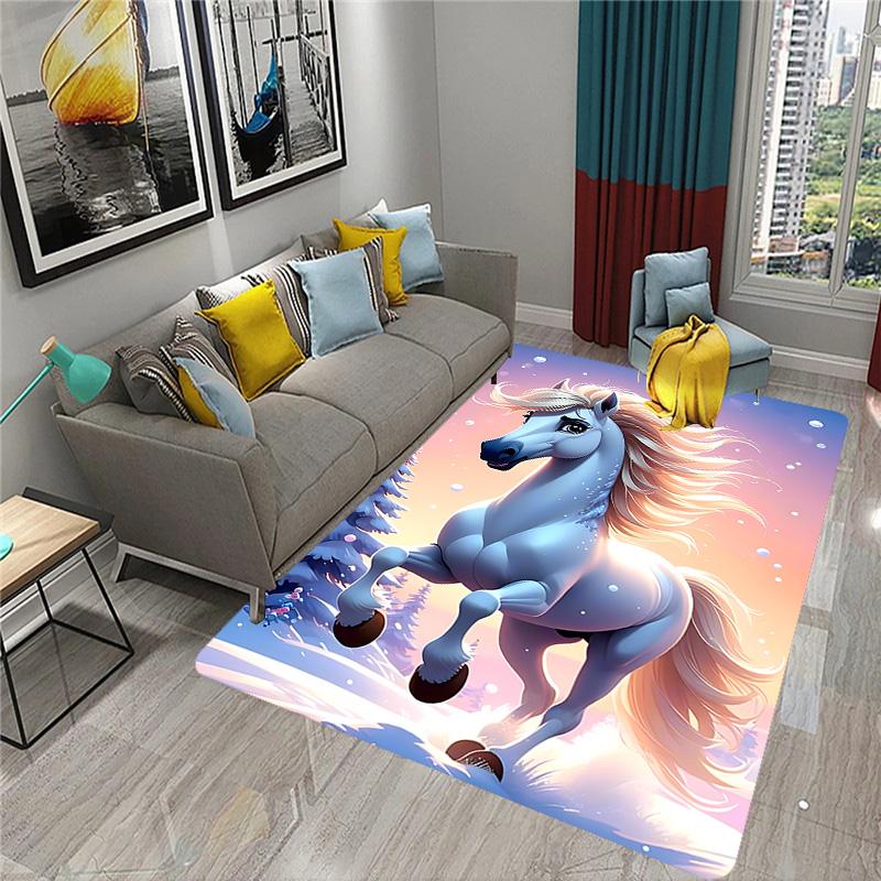 Horse Pattern Printed Rug home decor suitable for living room game room computer room bedroom carpet Halloween gift