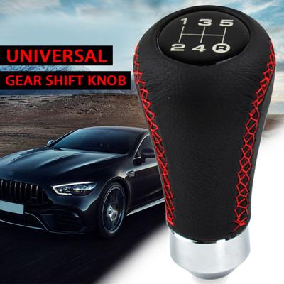 Manual 5 Speeds Car Universal Shifter Leather Gear Stick Shift Knob Kit With Hose Bolt Wrench