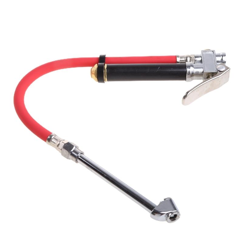 Heavy Duty 10-120 PSI Bayonet Style Inflator Gauge with Hose and 'Straight On' Chuck Wheel Tire Air Compressors