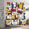 Modern Abstract Art Shower Curtain Van Gogh Style Geometric Pattern Waterproof Fabric Bathroom Decor Set