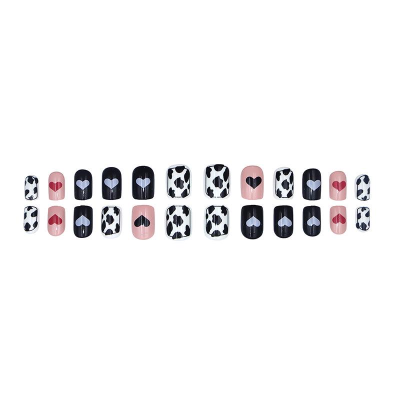 Stylish Cow Pattern Reusable Manicure Plate Set