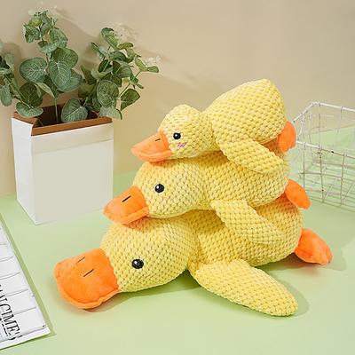 Cartoon Plush Sleeping Toy Cute Duck Stuffed Toys Durable Bite-Resistant Squeaky Pet Teeth Cleaning Chew Toys Pet Supplies