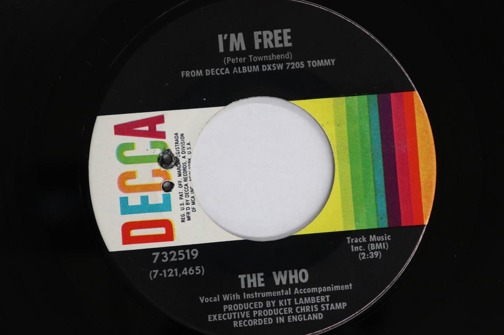 7inch Record WHO - I'm Free / We're Not Gonna Take It 732519 DECCA 1969 US Rock Used