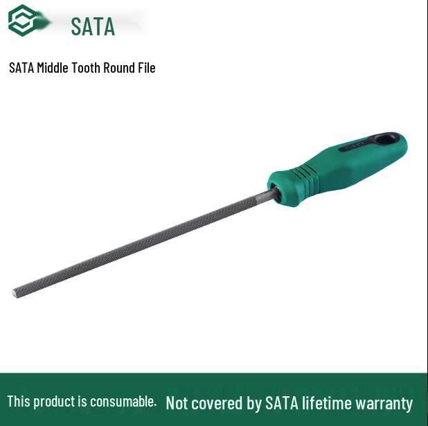 SATA Round Steel Files - Middle-Cut, 6 to 12 inch (03971-03974) 03971 Middle-cut Round File 6 inch