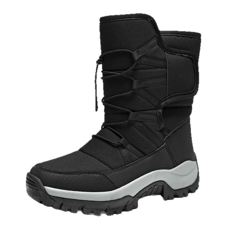 Men'S Winter Shoes Waterproof Men'S Boots Warm Plush Couple Snow Boots Outdoor Non-Slip Hiking Men Work Ankle