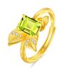 Women's S925 Silver Ring Natural Gemstone Bow Knot Adjustable Fashion Jewelry Gift