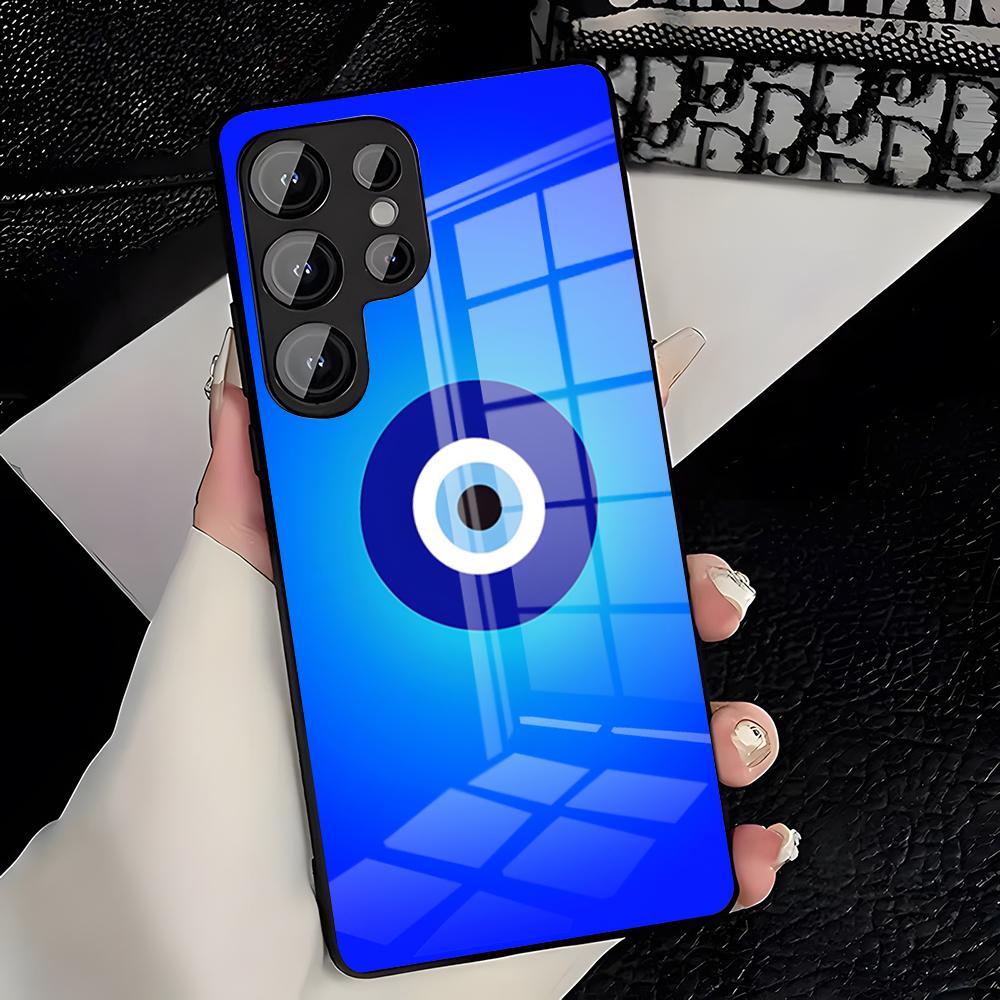 Lucky Blue Evil Eye Phone Case For Samsung S26 S25 Plus S20 S20 Plus S22 Ultra S23 FE S21 Plus S21 Ultra Glass Cover