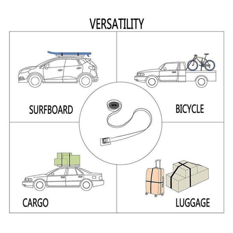 Heavy Duty Lashing Strap with Buckles 2.5x300cm 200lbs Load Adjustable Cargo Tie Down Strap For Luggage Bike Motorcycle