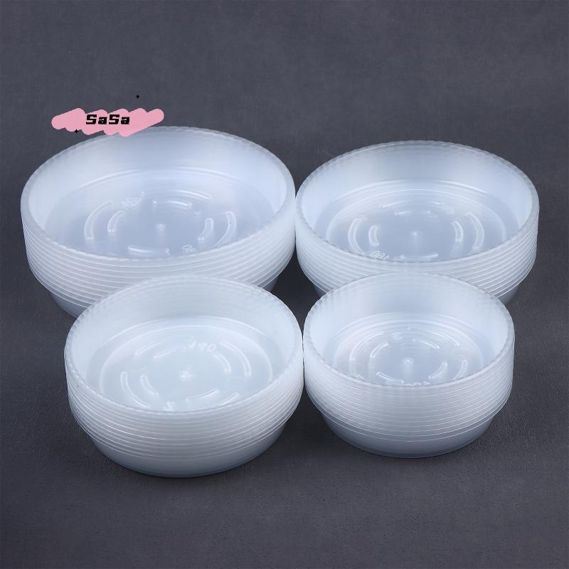 10Pcs round Flower Pot Trays Clear Plastic Plant Saucers Desktop Trash Storage Bases for Home Garden