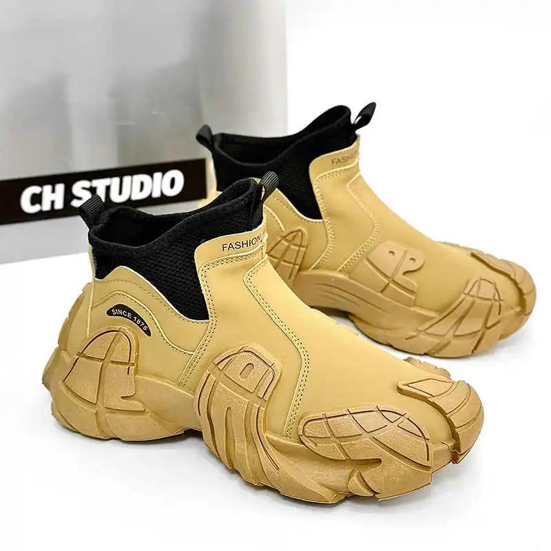 Fashion Pipe Boots Rubber Sole Cheap Products From China Vulcanize Cheap Men's Sneakers Summer Shoes Man Sports Seasonal