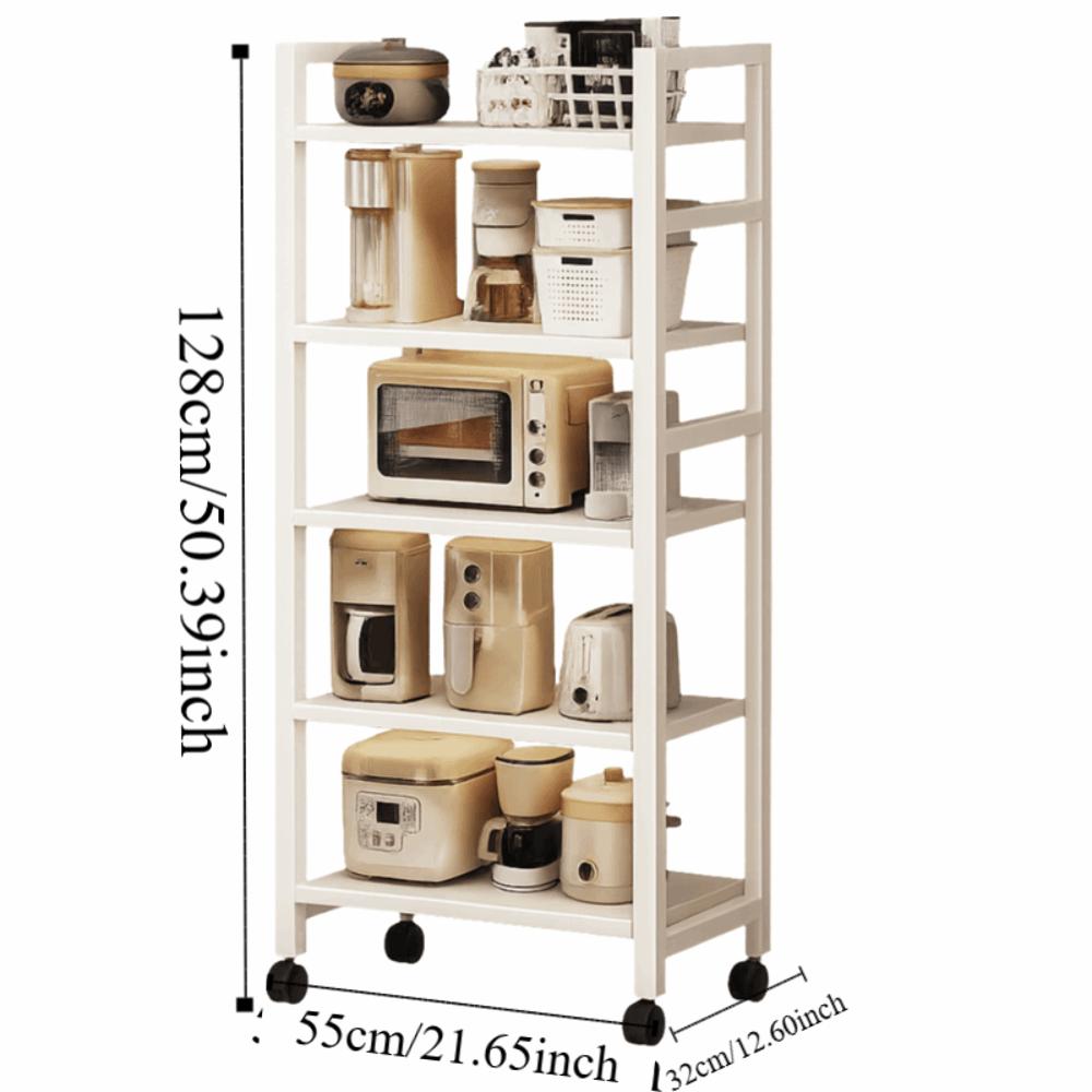 Pull-Out Design Kitchen Storage Rack Space Saving Multi-Tier Shelves Kitchen Organizer Rack Sturdy Construction Rolling Cart