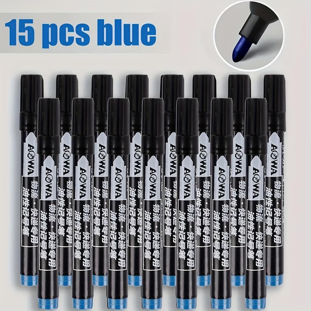 Set da 15 pennarelli indelebili a base d'olio per Carta, Metallo, Vetro, Legno, - Ideale per Scuola, Ufficio, Ingegneria, Edilizia, Arti