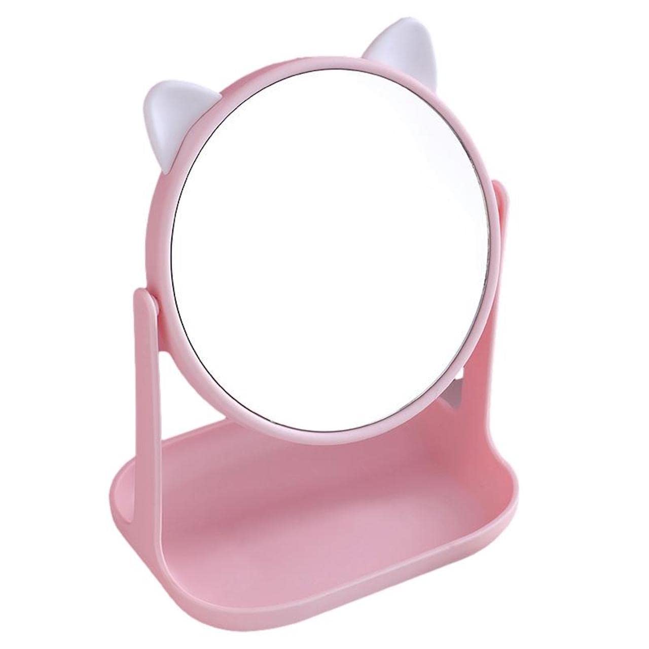 

Настольное зеркало для макияжа Милое зеркало с подставкой в виде животного Зеркало Милое Стильное Интерьер Девушка Макияж Макияжный столик Настольный Подарок [Queen-b] (Кошачьи ушки-розовые)