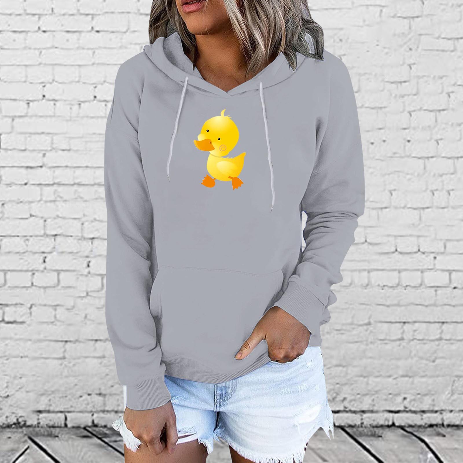 

Женский повседневный однотонный милый принт плюс флисовый пуловер с капюшоном и длинным рукавом L