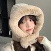 Cute Versatile Lei Feng Hat for Women's Windproof and Cold Riding Plush Versatile Balaclava Hat Ear Protection and Warm Hat