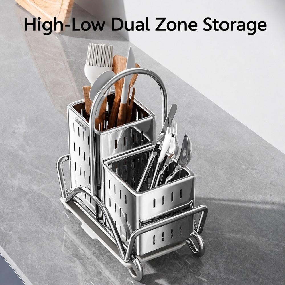 Durable Kitchen Cutlery Organiser 304Stainless Steel Tableware Storage Organizer  Kitchen