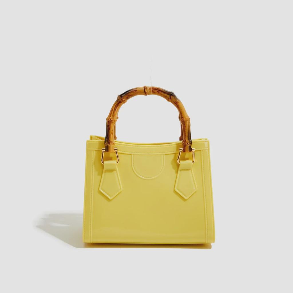 Bohao Bamboo PVC Square Barbie Jelly Crossbody: Stylish, Versatile, Dirt-Resistant, and Easy-to-Clean Summer Women's Evening Bag.