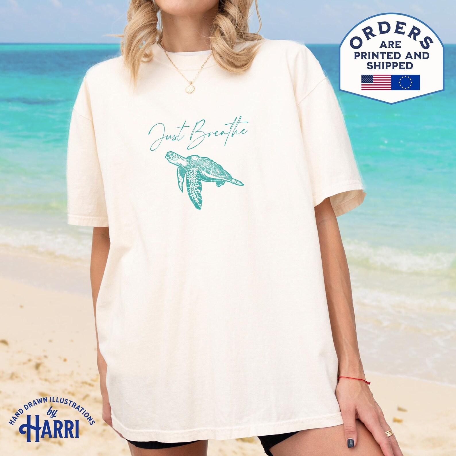 Just Breathe Ocean Shirt: Comfort Colors Marine Biology Tee M