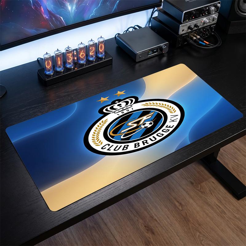 Club Brugge FC Theme Pattern Mouse Pad, Soccer Logo Design XXL Gaming Desk Mat Non-Slip Computer Mouse Pad