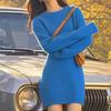 Wool Mid-Length Dress: Figure-Flattering, Slim-Fit, Elegant Skirt for Autumn/Winter - Hip-Hugging, Cross-Border Style.