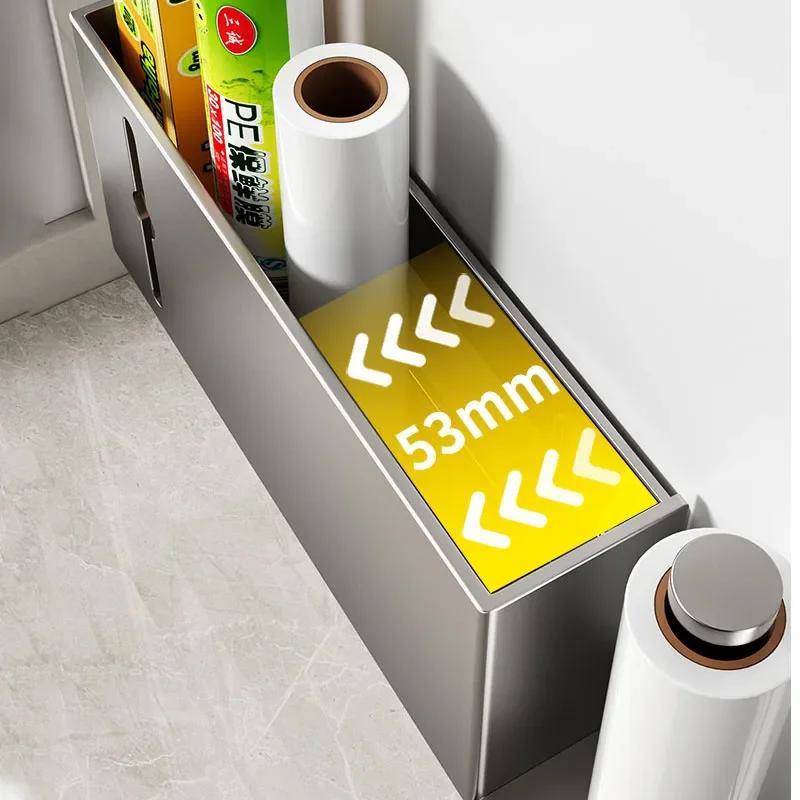 Paper Towel Holder Wall Mount for Kitchen, Self-Adhesive Under Cabinet Organizer, Punch-Free Cabinet Door Kitchen Organizer
