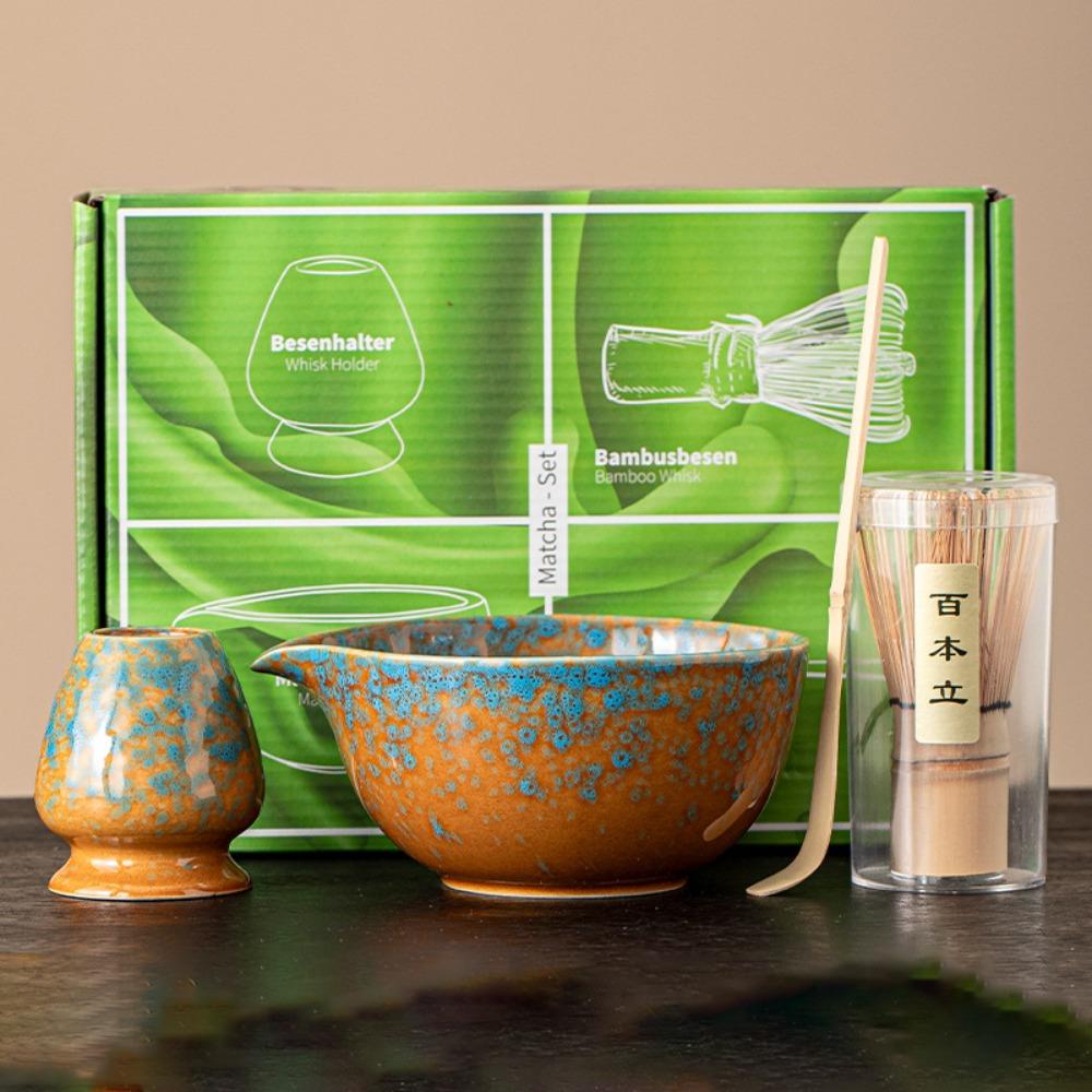 Gifts Hand Ceramic Matcha Bowl Kiln-changed Tea Art Matcha Brewing Cup Large Capacity Tea Brush Stand